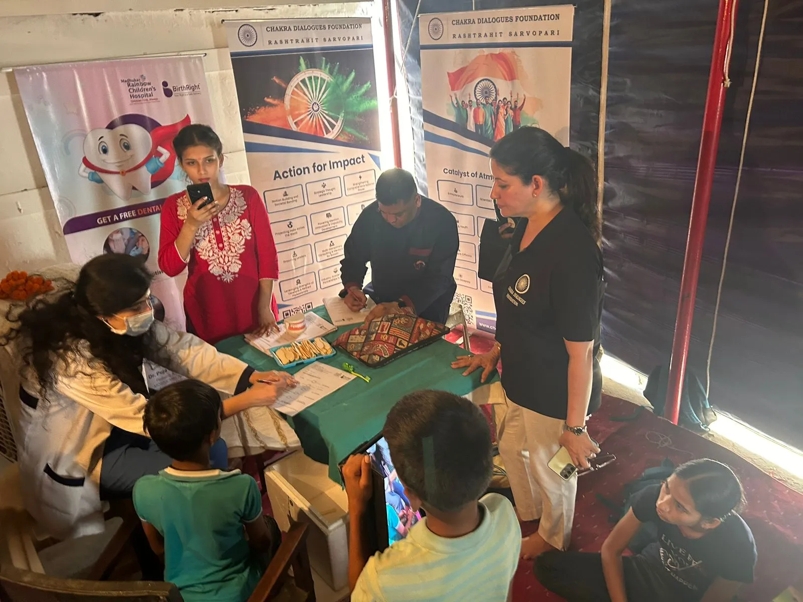 Dental camp organised by CDF at a JJ Cluster in Okhla
